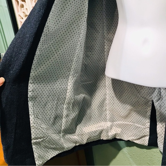 Zara Basic Collection Womens Open Blue Tweed Lined Blazer Suit Jacket Sz M - Picture 4 of 12